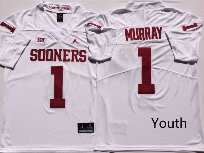 Youth Oklahoma Sooners 1 Kyler Murray White College Football Jersey,We sell and wholesale Youth Oklahoma Sooners 1 Kyler Murray White College Football Jersey on line form chian!